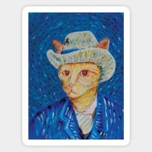 Klimt portrait with grey felt hat Magnet